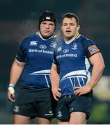 1 December 2012; Cian Healy, right, and Mike Ross, Leinster. Celtic League 2012/13, Round 10, Leinster v Zebre, RDS, Ballsbridge, Dublin. Picture credit: Stephen McCarthy / SPORTSFILE