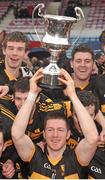 2 December 2012; Dr. Crokes captain Kieran O'Leary celebrates with the cup following their side's victory. AIB Munster GAA Senior Football Club Championship Final, Castlehaven, Cork v Dr. Crokes, Kerry, Pairc Ui Chaoimh, Cork. Picture credit: Stephen McCarthy / SPORTSFILE