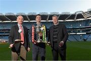 5 December 2012; Oulart the Ballagh manager Pat Herbert, left, with, Kilcormac/Killoughy manager Danny Owens, right, and captain Ciaran Slevin, in attendance at an AIB Leinster GAA Club Championship Finals photocall. Croke Park, Dublin. Picture credit: Brian Lawless / SPORTSFILE