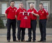 12 December 2012; British and Irish Lions coach Warren Gatland, second from right, with joint assistants, from left, Andy Farrell, Graham Rowntree and Rob Howley after the British & Irish Lions team management announcement for the 2013 tour. Hopetoun House, South Queensferry Edinburgh, Scotland.Picture credit: Jeff Holmes / SPORTSFILE