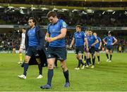 15 December 2012; Isa Nacewa, left, Fergus McFadden and team-mates leave the pitch after the game. Heineken Cup 2012/13, Pool 5, Round 4, Leinster v ASM Clermont Auvergne, Aviva Stadium, Lansdowne Road, Dublin. Picture credit: Stephen McCarthy / SPORTSFILE