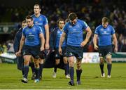 15 December 2012; A dejected Fergus McFadden, Leinster, and team-mates leave the pitch after the game. Heineken Cup 2012/13, Pool 5, Round 4, Leinster v ASM Clermont Auvergne, Aviva Stadium, Lansdowne Road, Dublin. Picture credit: Stephen McCarthy / SPORTSFILE