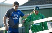 8 January 2013; Connacht's Mike McCarthy, left, and Gavin Duffy before squad training ahead of their side's Heineken Cup, Pool 3, Round 5, game against Harlequins on Saturday. Connacht Rugby Squad Training, Sportsground, Galway. Picture credit: Diarmuid Greene / SPORTSFILE