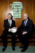 9 January 2013; Magners, the premium international cider brand, today announced a three year shirt sponsorship of Celtic Football Club. The deal will begin at the start of the 2013/2014 season. Pictured in attendance at the announcement are Peter Lawwell,  Chief Executive of Celtic Football Club, left, and Tom McCusker, Managing Director of Magners. Celtic Park, Glasgow, Scotland.