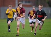 10 January 2013; Kevin Burke, De La Salle Churchtown, on his way to scoring his side's first try. Vinny Murray Schools Cup, 1st Round, The High School v De La Salle Churchtown. Terenure College RFC, Lakelands, Terenure, Dublin. Picture credit: Stephen McCarthy / SPORTSFILE