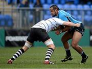 12 January 2013; Leo Auva'a, Leinster A, is tackled by Cory Hill, Pontypridd. British & Irish Cup, Leinster A v Pontypridd, Donnybrook Stadium, Donnybrook, Dublin. Picture credit: Stephen McCarthy / SPORTSFILE