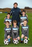 15 January 2013; In attendance alongside Kevin Kilbane at the launch of the 2013 Macron Galway Cup & Salthill Devon’s announcement of their new partnership with Macron are, top row, David Lally, left, and Jake Begley, right, front row, from left to right, Cian Murray, Alex Wynne, and Sean Kane. Drom Soccer Park, Drom East, Rahoon, Co. Galway. Picture credit: Diarmuid Greene / SPORTSFILE