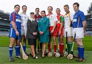 16 January 2013; In attendance at the launch of the Aer Lingus International Hurling Festival at GAA headquarters, Croke Park, are from left, Fergal Moore, Galway, Brian Hogan, Kilkenny, Leanne McGarry, Etihad Airways, Brendan Bugler, Clare, Claire Sutton, Aer Lingus, Kevin Moran, Waterford, Shane McGrath, Tipperary, Joe Cannning, Galway, and Shane O'Neill, Cork. From Wednesday 18th to Saturday 21st September 2013, Aer Lingus will host the first ever International Hurling Festival, in association with The Gathering, and supported by the GAA and Etihad Airways. Croke Park, Dublin. Picture credit: David Maher / SPORTSFILE