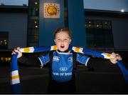 19 January 2013; Leinster supporter Sean McDonald, age 7, from Rathgar, Dublin, ahead of the game. Heineken Cup, Pool 5, Round 6, Exeter Chiefs v Leinster, Sandy Park, Exeter, England. Picture credit: Stephen McCarthy / SPORTSFILE