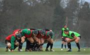 22 January 2013; Ireland flanker Chris Henry, front row, Mike Ross, Rory Best, and Cian Healy and scrum-half Isaac Boss in action during squad training ahead of the Ireland Wofhounds match against the England Saxons on January 25th and the opening RBS Six Nations Rugby Championship match against Wales on February 2nd. Ireland Rugby Squad Training, Carton House, Maynooth, Co. Kildare. Picture credit: Brendan Moran / SPORTSFILE