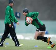 22 January 2013; Ireland's Luke Fitzgerald in action during squad training ahead of the Ireland Wofhounds match against the England Saxons on January 25th and the opening RBS Six Nations Rugby Championship match against Wales on February 2nd. Ireland Rugby Squad Training, Carton House, Maynooth, Co. Kildare. Picture credit: Brendan Moran / SPORTSFILE