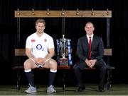 21 January 2013; In attendance at the launch of the 2013 RBS Six Nations Championship are England captain Chris Robshaw and England head coach Stuart Lancaster. RBS Six Nations Championship 2013 Launch, The Hurlingham Club, Fulham, London, England. Picture credit: Andrew Fosker / SPORTSFILE