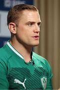 21 January 2013; Ireland captain Jamie Heaslip speaking at the launch of the 2013 RBS Six Nations Championship. The Hurlingham Club, Fulham, London, England. Picture credit: Andrew Fosker / SPORTSFILE