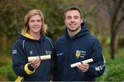 30 January 2013; Amy Bowtell, from Tennis Ireland, and IRUPA's Tommy Bowe after they received their Hibernia College Undergraduate scholarship awards. Hibernia College, Clare Street, Dublin. Picture credit: Matt Browne / SPORTSFILE