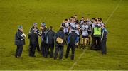 26 January 2013; Dublin players and officials during half time in the extra time. Bórd na Móna O'Byrne Cup Final, Dublin v Kildare, Parnell Park, Donnycarney, Dublin. Picture credit: Ray McManus / SPORTSFILE