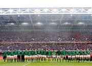 2 February 2013; The Ireland squad ahead of the game. RBS Six Nations Rugby Championship, Wales v Ireland, Millennium Stadium, Cardiff, Wales. Picture credit: Stephen McCarthy / SPORTSFILE