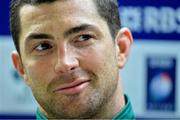 9 February 2013; Ireland's Rob Kearney during a press conference ahead of their RBS Six Nations Rugby Championship match against England on Sunday. Ireland Rugby Squad Press Conference, Aviva Stadium, Lansdowne Road, Dublin. Picture credit: Brendan Moran / SPORTSFILE