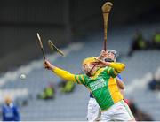 9 February 2013; Peter Healion, Kilcormac - Killoughey, in action against Jim Corbett, Thurles Sarsfields. AIB GAA Hurling All-Ireland Senior Club Championship Semi-Final, Thurles Sarsfields, Tipperary v Kilcormac - Killoughey, Offaly, O'Moore Park, Portlaoise, Co. Laois. Picture credit: Pat Murphy / SPORTSFILE