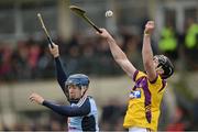 10 February 2013; Eoin Moore, Wexford, in action against Paul Ryan, Dublin. Bórd na Móna Walsh Cup Final, Wexford v Dublin, Bellefield, Wexford. Picture credit: Matt Browne / SPORTSFILE