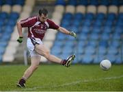 10 February 2013; Dessie Dolan, Westmeath, shoots to score a goal for his side. Allianz Football League, Division 2, Longford v Westmeath, Pearse Park, Longford. Picture credit: Oliver McVeigh / SPORTSFILE