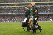 10 February 2013; Ireland's Simon Zebo leaves the pitch in the first half with an injury. RBS Six Nations Rugby Championship, Ireland v England, Aviva Stadium, Lansdowne Road, Dublin. Picture credit: Brendan Moran / SPORTSFILE