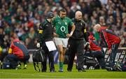 10 February 2013; Ireland's Simon Zebo leaves the pitch in the first half with an injury. RBS Six Nations Rugby Championship, Ireland v England, Aviva Stadium, Lansdowne Road, Dublin. Picture credit: Stephen McCarthy / SPORTSFILE