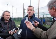 11 February 2013; Leinster team manager Guy Easterby speaking to the media prior to squad training ahead of their side's Celtic League match against Benetton Treviso on Saturday. Leinster Rugby Squad Training and Media Briefing, Rosemount, UCD, Belfield, Dublin. Photo by Sportsfile