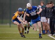 12 February 2013; Niall Quinn, Dublin Institute of Technology, in action against Paul Concannon, St Patricks-Mater Dei. Irish Daily Mail Fitzgibbon Cup, Group D, St Patricks-Mater Dei v Dublin Institute of Technology, Clontarf, Dublin. Photo by Sportsfile