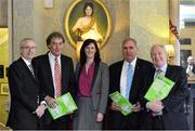 13 February 2013; In attendance at the announcement of the Irish Sports Council anti-doping programme testing figures for 2012 are, from left, John Treacy, CEO of the Irish Sports Council, David Howman, Director General of WADA, Dr Úna May, Director of Anti-Doping, John Fahey, President of WADA and Minister of State with Responsibility for Tourism and Sport Michael Ring T.D. Buswell’s Hotel, Molesworth St, Dublin. Picture credit: Barry Cregg / SPORTSFILE