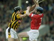 20 April 2003; Pat Mulcahy, Cork, in action against Kilkenny's Conor Phelan. Allianz National Hurling League, Division 1, Cork v Kilkenny, Pairc Ui Chaoimh, Cork. Picture credit; Damien Eagers / SPORTSFILE *EDI*