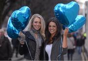 16 February 2013; Pictured are Alex Little, left, from Newcastle, Co. Dublin, and Clara McGinley from Mullingar, Co. Westmeath, at the RDS where the seventh annual Ladies night took place before the boys in blue tackled Benetton Treviso. “Leinster Loves Ladies” was the theme of the evening and those who attended enjoyed pre-match pampering, live music, entertainment, goodie’s and girly treats. Leinster Rugby’s very own cupids in the form of the Leinster Rugby Academy team were on hand on the night to make it an extra special heartfelt evening as they escorted ladies to their seats with Iris Blue Magic flowers, cupcakes and a cocktail. For further information on the ‘Ladies Love Leinster’ visit www.leinsterrugby.ie. RDS, Ballsbridge, Dublin. Photo by Sportsfile