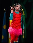 23 February 2013; Blathnaid Daly, Ballycomoyle GAA Club, Co Westmeath, performing in the 'Recitation' competition during the All-Ireland Scór na nÓg Championship Finals 2013. The Venue, Limavady Road, Derry. Picture credit: Ray McManus / SPORTSFILE