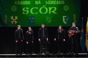 23 February 2013; The Tulach Sheasta GAA Club, Newport, Co Tipperary, team of Kealan Floyd, Ciara Floyd, Connor Floyd, Lorna Floyd and Brian McAuliffe,  performing in the 'Ballad Group' competition during the All-Ireland Scór na nÓg Championship Finals 2013. The Venue, Limavady Road, Derry. Picture credit: Ray McManus / SPORTSFILE