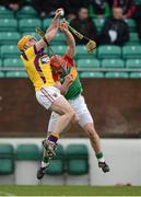 24 February 2013; David Redmond, Wexford, in action against Shane Kavanagh, Carlow. Allianz Hurling League, Division 1B, Carlow v Wexford, Dr. Cullen Park, Carlow. Picture credit: David Maher / SPORTSFILE