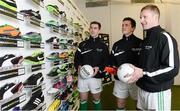 26 February 2013; In attendance at the launch of the new website www.gaelicboots.com, by the GAA and the GPA, are players, from left to right, Patrick McBrearty, Donegal, Cillian O'Connor, Mayo, and Ciaran Kilkenny, Dublin. Croke Park, Dublin. Picture credit: David Maher / SPORTSFILE