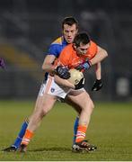 2 March 2013; Johnny Hanratty, Armagh, in action against Michael Brady, Longford. Allianz Football League, Division 2, Armagh v Longford, Athletic Grounds, Armagh. Photo by Sportsfile