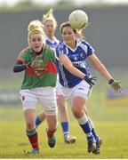 3 March 2013; Alison Taylor, Laois, in action against Deirdre Doherty, Mayo. TESCO HomeGrown Ladies National Football League, Division 1, Round 4, Laois v Mayo, Stradbally, Co. Laois. Picture credit: Pat Murphy / SPORTSFILE