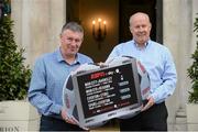 4 March 2013; Former Republic of Ireland internationals Liam Brady, right, and Kevin Sheedy promote ESPN's live coverage of forthcoming matches in the Barclays Premier League and FA Cup. Merrion Hotel, Dublin. Picture credit: David Maher / SPORTSFILE