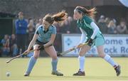 5 March 2013; Georgina Spillane, Rathdown, in action against Ciara Sexton, Mount Anville. Leinster Senior Schoolgirls Cup Final, Mount Anville v Rathdown, Grange Road, Dublin. Picture credit: Brian Lawless / SPORTSFILE