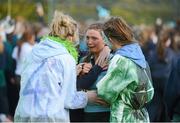 5 March 2013; Sarah Evans, Rathdown, is consoled by supporters. Leinster Senior Schoolgirls Cup Final, Mount Anville v Rathdown, Grange Road, Dublin. Picture credit: Brian Lawless / SPORTSFILE