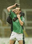 11 May 2003; Limerick's Stephen Lavin celebrates victory over Cork. Bank of Ireland Munster Senior Football Championship, Cork v Limerick, Pairc Ui Chaoimh, Cork. Picture credit; Brendan Moran / SPORTSFILE *EDI*