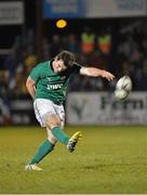 8 March 2013; Tom Daly, Ireland, takes a penalty kick. U20 Six Nations Rugby Championship, Ireland v France, Dubarry Park, Athlone, Co. Westmeath. Picture credit: Barry Cregg / SPORTSFILE