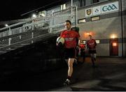 9 March 2013; Mark Poland, Down, leads out his team-mates to the field ahead of the game. Allianz Football League, Division 1, Down v Mayo, Páirc Esler, Newry, Co. Down. Picture credit: Barry Cregg / SPORTSFILE