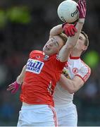 10 March 2013; Colm O'Neill, Cork, in action against Aidan McCrory, Tyrone. Allianz Football League, Division 1, Tyrone v Cork, Healy Park, Omagh, Co. Tyrone. Picture credit: Brian Lawless / SPORTSFILE