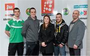 11 March 2013; At the announcement of details for the forthcoming international boxing series between Ireland and France are, from left to right, Adam Nolan, Darren O’Neill, Olympic gold medal winner Katie Taylor, Olympic silver medal winner John Joe Nevin, and coach Pete Taylor. Platinum One is staging the event and there will be a total of 14 bouts over two fight nights, the first on Friday May 3rd at Millstreet, Co. Cork, and the second on Sunday May 5th at the Odyssey Arena, Belfast. Tickets are available through ticketmaster.ie. Rochestown Park Hotel, Co. Cork. Picture credit: Diarmuid Greene / SPORTSFILE