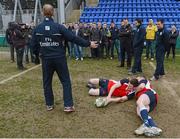 13 March 2013; Following last weekend’s Six Nations clash with France, IRB elite panel referees Steve Walsh, Wayne Barnes and Greg Garner joined Emirates Airline to host a refereeing workshop at Old Wesley RFC. 30 amateur refs were taken through their paces by the professionals and given coaching in areas such as the latest laws, big game preparation and training. Emirates has sponsored the IRB international referees panel since 2006. Instructing amateur referees at the workshop is Wayne Barnes. Old Wesley Rugby Club, Donnybrook, Dublin. Picture credit: Brian Lawless / SPORTSFILE