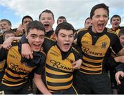13 March 2013; St. Patrick’s Classical School Navan players celebrate after the match. Patrick’s Classical School Navan. Leinster Schools Duff Cup Final, St. Patrick’s Classical School Navan v St. Columba’s, Anglesea Road, Dublin. Picture credit: Brian Lawless / SPORTSFILE