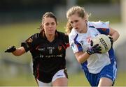 15 March 2013; Siobhan Divilly, Mary Immaculate College Limerick, in action against Shauna Ryan, Carlow Institute of Technology. Giles Cup Semi-Final, Carlow Institute of Technology v Mary Immaculate College Limerick, Waterford IT, Waterford. Picture credit: Matt Browne / SPORTSFILE