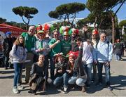 16 March 2013; Irish and Italian supporters outside the stadium ahead of the game. RBS Six Nations Rugby Championship, Italy v Ireland, Stadio Olimpico, Rome, Italy. Picture credit: Brendan Moran / SPORTSFILE