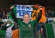 17 March 2013; Niamh Briggs, Ireland, celebrates after the final whistle. Women's 6 Nations Rugby Championship, Italy v Ireland, Parabiago, Milan, Italy. Picture credit: Matt Browne / SPORTSFILE